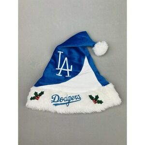 LA Dodgers Santa Style Winter Hat Los Angeles Baseball